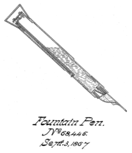 Kristin Holt | Victorian Fountain Pen Patent Drawing from 1867. [Image: Public Domain]. Related to Victorian Fountain Pens.