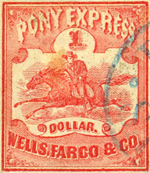 Kristin Holt | BOOK REVIEW: The Pony Express by Charles River Editors. Image: Wells Fargo & Co. Pony Express Stamp, $1 value. [Image: Public Domain}
