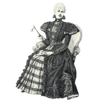 Kristin Holt | Book Review: Life in a Victorian Household by Pamela Horn. Vintage cut illustration of Victorian Lady Sitting