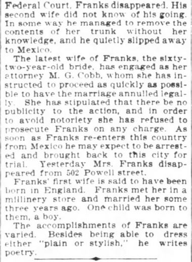 San Francisco Chronicle. 29 January, 1899. Part 10 of 10.