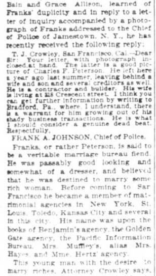 San Francisco Chronicle. 29 January, 1899. Part 4 of 10.