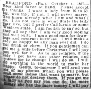 San Francisco Chronicle. 29 January, 1899. Part 7 of 10.