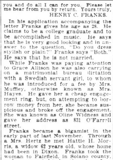 San Francisco Chronicle. 29 January, 1899. Part 8 of 10.