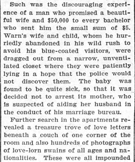 Kristin Holt | Nineteenth Century Mail-Order Bride SCAMS, Part 10. "Forty Thousand Love Letters. Manager of a Matrimonial Bureau Slides Down a Rope From a Third Story Window." The Saint Paul Globe of Saint Paul, Minnesota, October 2, 1902. Part 2 of 3.