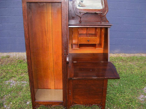 Kristin Holt | Victorian Combination Desk and Book Cabinet. Antique Oak Secretary Desk, currently for sale on ebay. 3 of 3.