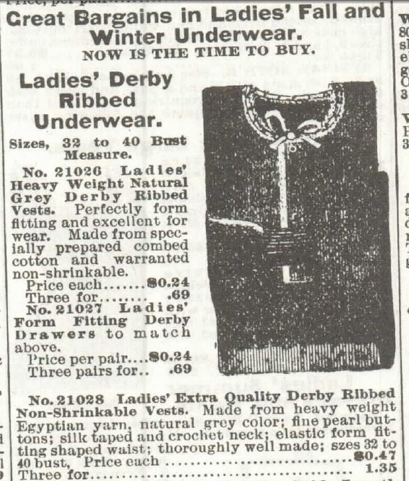 Kristin Holt | Victorian Ladies Underwear. Winter Underwear advertised in Sears, Roebuck & Co. Catalogue, 1897. Part 1 of 2.
