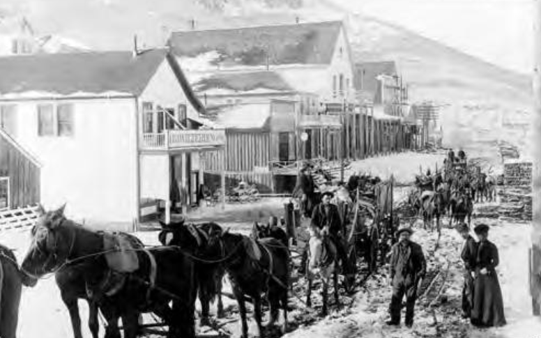 Kristin Holt | Historic Silver City, Idaho. Vintage Photograph: Downtown Silver City, Freighting. Image Courtesy of howtofindgoldnuggets.com.