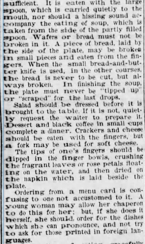 Etiquette at Summer Resorts. Part 2. Santa Cruz Sentinel. Santa Cruz, California on July 13, 1902