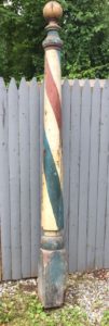 Antique 19th Century barber pole, currently for sale on eBay.