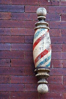 Kristin Holt | Old West Barber Shop. Photo: Old Wooden Barber Pole. Image: Pinterest.