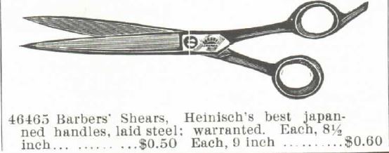 Barber's Shears. 1895 Montgomery Ward Spring and Summer