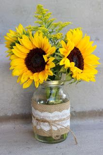 Sunflowers in mason jar, as seen on Pinterest