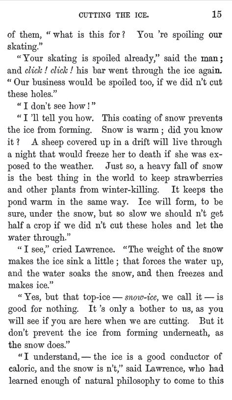Kristin Holt | Nineteenth Century Ice Cutting, Part 2. Lawrence's Adventures, Chapter 2, part 2.