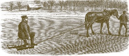 Kristin Holt | Nineteenth Century Ice Cutting, Part 2. Vintage illustration: Men planinig the surface of the ice to remove the soft now-ice. From Scribner's Monthly, August 1875.