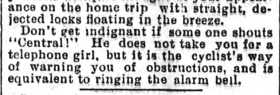 Kristin Holt | Victorian Bicycling Etiquette. 9 of 9. From Los Angeles Herald, July 14, 1895.