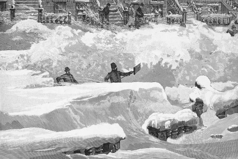 Kristin Holt | Victorian Blizzards, Nonstop in the 1880s. Vintage artwork: New York Blizzard, 1888.