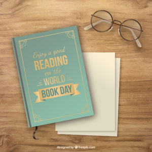 Kristin Holt | World Book and Copyright Day: April 23rd. "Enjoy a good Reading on the World. Book Day." Image: Freepik. Used with subscription.