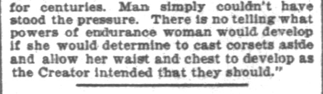 Kristin Holt | Defect in Form: Evils of Tight Lacing (a.k.a. Corsets), 1897. From Chicago Daily Tribune of Chicago, Illinois on April 24, 1897: Shows Defect in Form... may induce women to drop corsets. (Part 10 of 10)