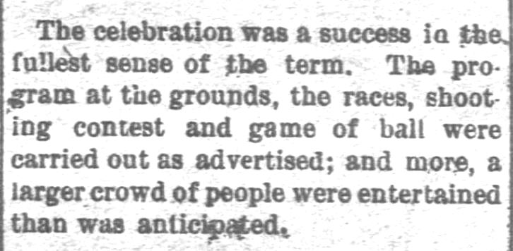 Kristin Holt | Shooting Contests in Victorian America. Announcement of celebration program with races, shooting contest, and more. Cortland Register of Cortland, Kansas on July 8, 1892.