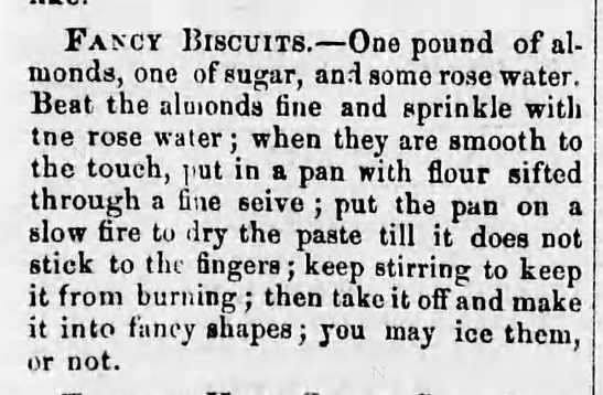 Kristin Holt | Victorian Fare: Cookies. "Fancy Biscuits," iced cookie recipe from Carlisle Weekly Herald of Carlisle, Pennsylvania on July 20, 1860.