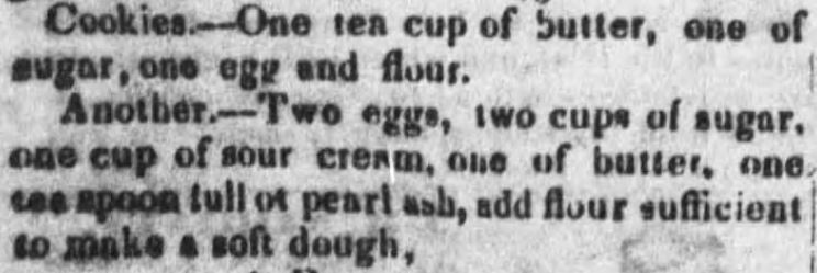 Kristin Holt | Victorian Fare: Cookies. Two cookie recipes published in The Cadiz Sentinel of Cadiz, Ohio. May 21, 1851.
