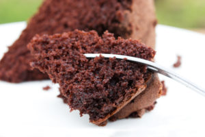Kristin Holt | Victorian Baking: Devil's Food Cake ~ photogrpah of slice of chocolate cake with fork. Image copyright freepik; used with paid subscription.