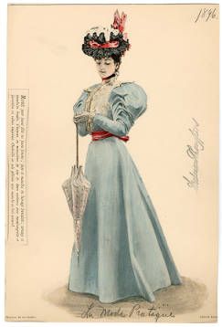 Kristin Holt | Ladies Fashions: Huge Sleeves of teh 1890s. An 1896 Fashion Plate No. 80, from Pinterest.