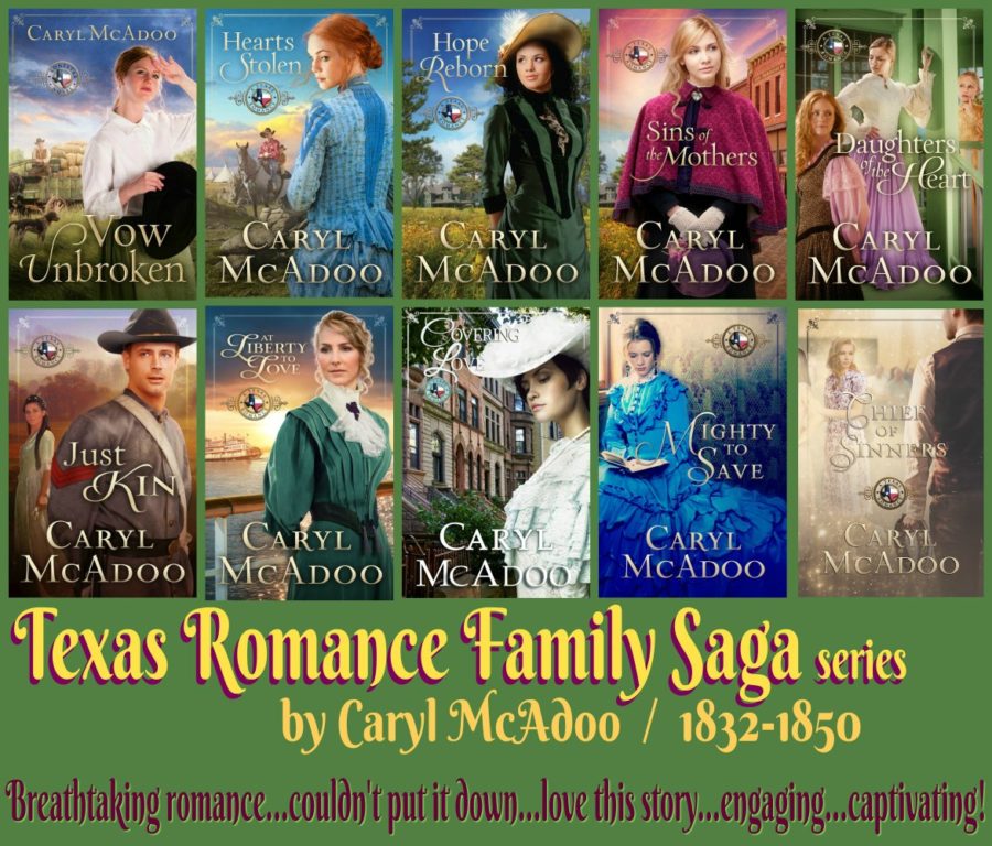 Kristin Holt | Guest Post: I Love a Good Challenge by Caryl McAdoo. Image of the Texas Romance Family Saga Series by Caryl McAdoo.