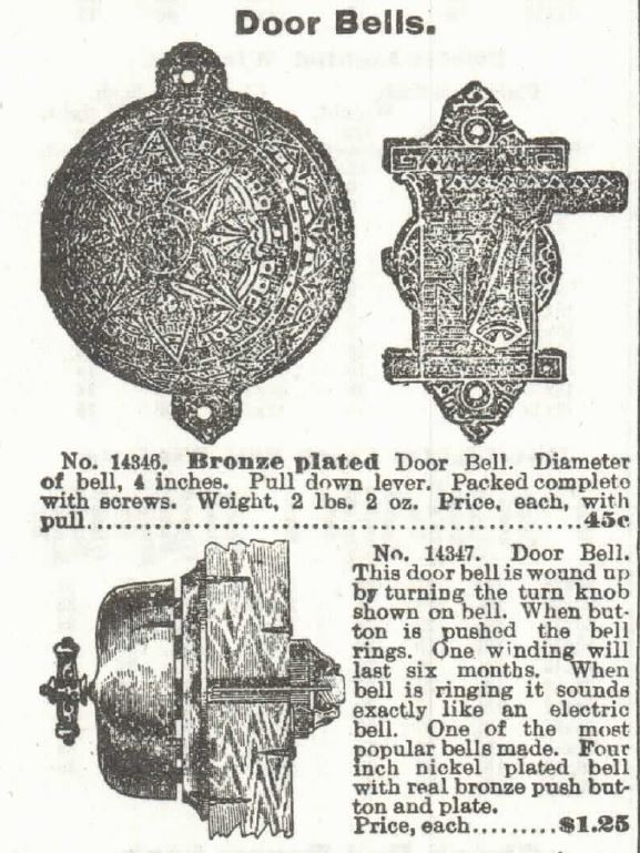 Kristin Holt | 19th Century Turnkey Doorbells for sale in the Sears 1897 Catalog. Part 1.
