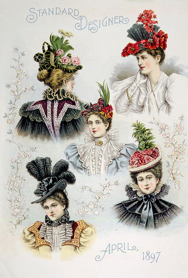 Kristin Holt | Victorian-American Headaches: Part 1-- Women's Hat Designs, April 1897. Image courtesy of Fine Art America.