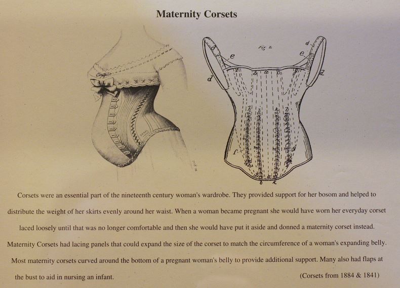 Kristin Holt | Corsets from the Era: Yes, even Maternity Corsets. This vintage pair of images shows a Maternity Corset (from 1884 and 1841) with descriptions.