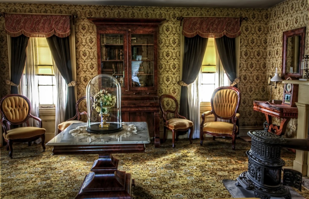 Kristin Holt | Victorian Era: The American West. Photograph of late 19th century parlor in all its finery.