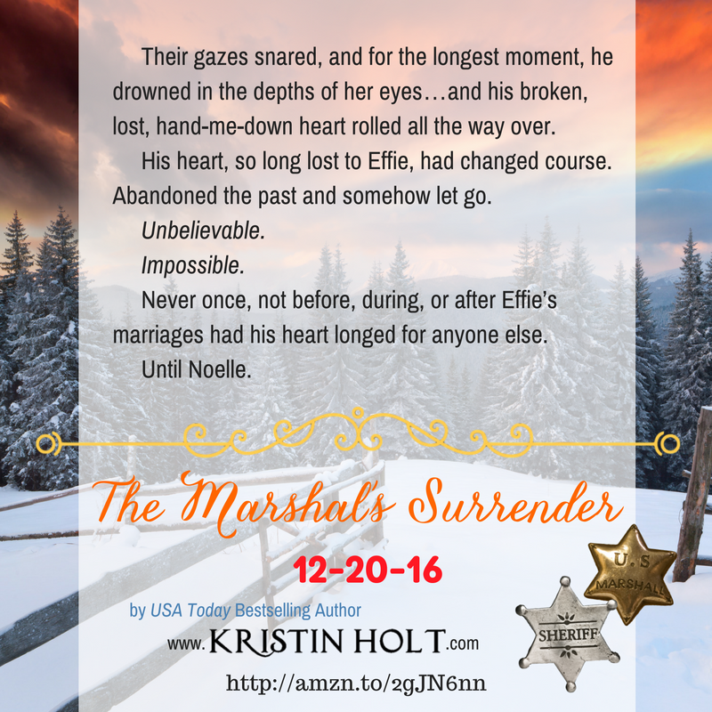 Kristin Holt | The Marshal's Surrender Ad, New Release: 12-20-16