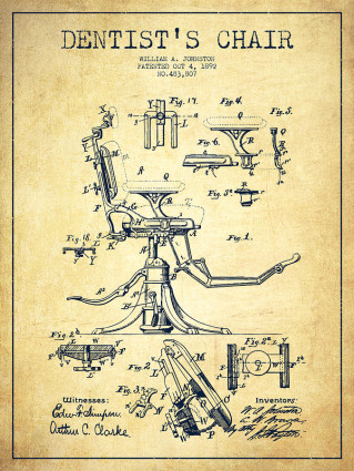 Kristin Holt | Old West Dentistry. Dental Chair Patent Drawing, 1892