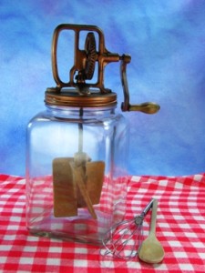 Kristin Holt | Butter-making in the Old West. Antique Butter Churn from the earll 1900's. Nathan Dazey, whose firm, the Dazey Churn & Manufacturing Company, produced small, beautiful churns made of glass.