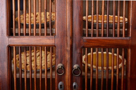 Kristin Holt | 100+-Year-Old Never Fail Pie Crust Recipe. Image: Close-up of an Old Fashioned Pie Safe.