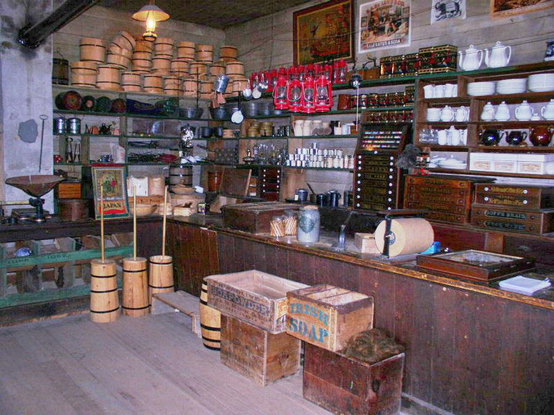 Kristin Holt | Paper: Common in the Old West? Photograph of interior of the historic Harkin's General Store. Labeled: "800px-HarkinStore1. McGhiever." Courtsy of Creative Commons. See link.