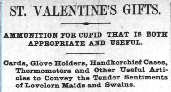 Kristin Holt | Victorian Era Valentine's Day. By Special Correspondence from New York, February 5th. St. Louis Post-Dispatch, 8 February, 1891. Article Header.