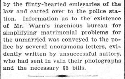 Kristin Holt | Nineteenth Century Mail-Order Bride SCAMS, Part 10. "Forty Thousand Love Letters. Manager of a Matrimonial Bureau Slides Down a Rope From a Third Story Window." The Saint Paul Globe of Saint Paul, Minnesota, October 2, 1902. Part 3 of 3.