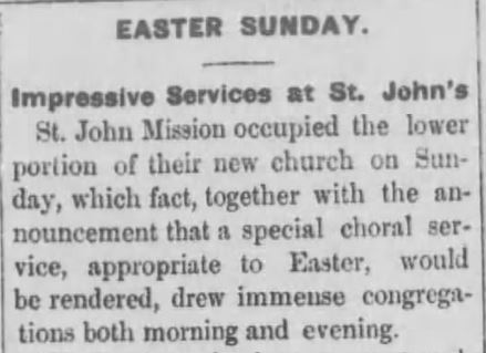 Kristin Holt | Victorian America Celebrates Easter. Easter Sunday Services held both morning and evening as reported in the Black Hills Weekly Pioneer of Deadwood, South Dakota. 23 April 1881.