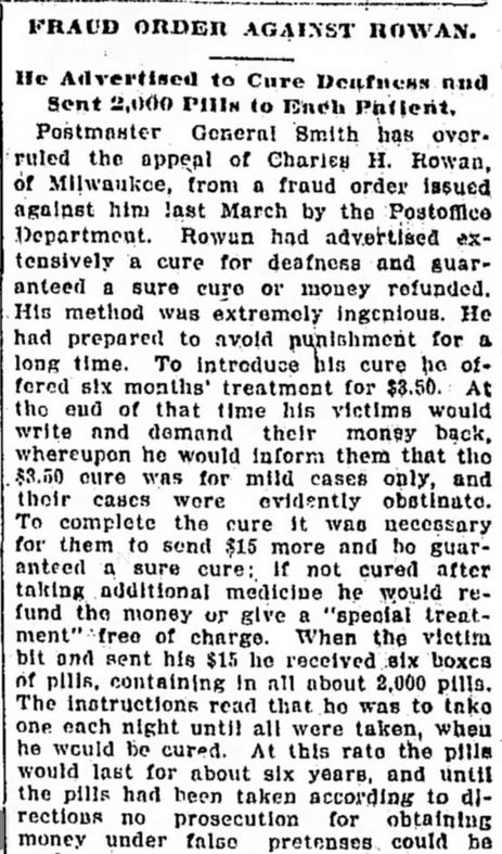 Kristin Holt | Nineteenth Century Mail-Order Bride SCAMS, Part 11. Fraud Order Against Rowan. The Tennessean of Nashville, Tennessee on May 3, 1901. Part 1 of 3.
