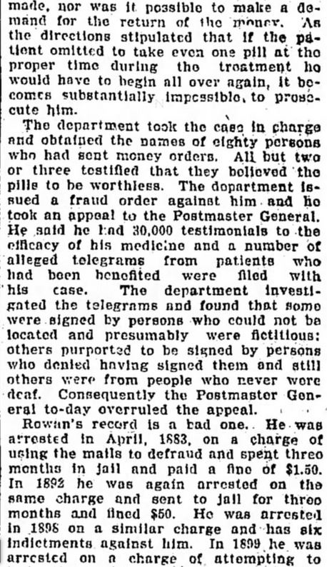 Kristin Holt | Nineteenth Century Mail-Order Bride SCAMS, Part 11. Fraud Order Against Rowan. The Tennessean of Nashville, Tennessee on May 3, 1901. Part 2 of 3.