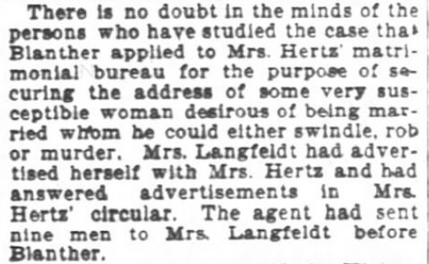 Kristin Holt | Nineteenth Century Mail-Order Bride SCAMS, Part 8. Part 2 of 2 from San Francisco Chronicle of San Francisco, California on June 4, 1896.