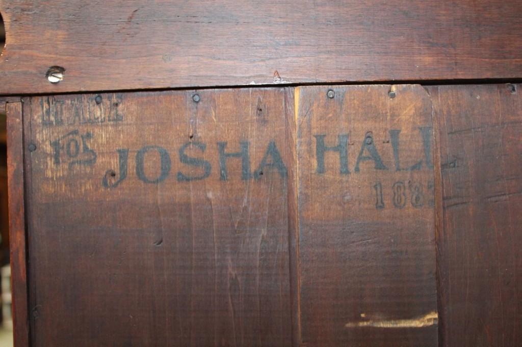 Kristin Holt | Victorian Combination Desk and Book Cabinet. Secretary, built 1882, currently for sale on ebay. Imprint on back shows year: 1883.