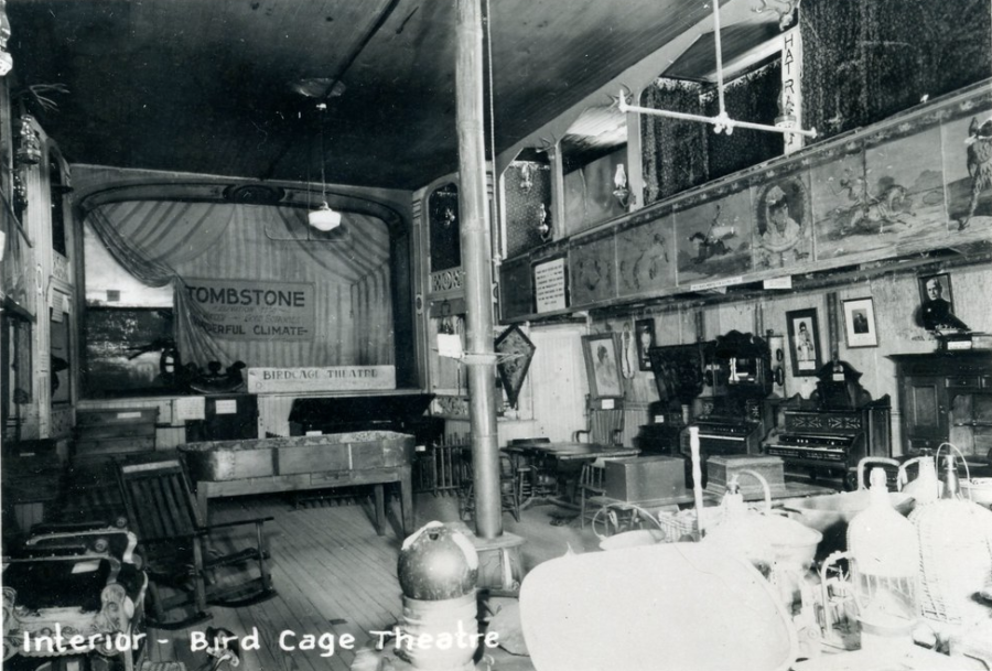 Kristin Holt | Book Review: Legends of the Wild West: Tombstone, Arizona (by Charles River Editors). Vintage Photograph of Interior Bird Cage Theater, Tombstone, Arizona. via Flickr.