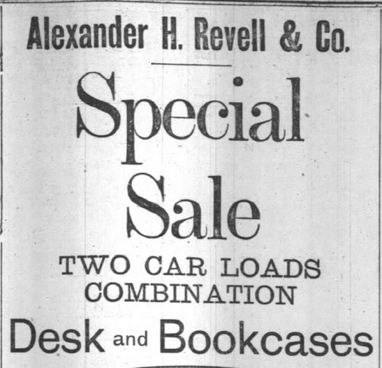 Kristin Holt | Victorian Combination Desk and Book Cabinet. Special Sale on Desk Bookcases. Advertised in Chicago Daily Tribune, Chicago, Illinois, on December 6, 1891. Part 1 of 3.