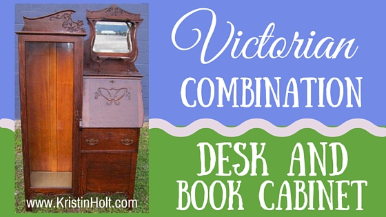 Victorian Combination Desk and Book Cabinet