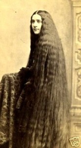 Kristin Holt | L-O-N-G Victorian Hair. Vintage Photograph: One of the Seven Sutherland Sisters, image from Pinterest.