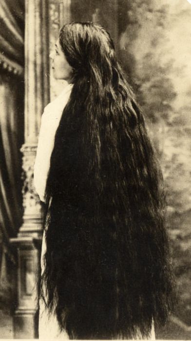 Kristin Holt | L-O-N-G Victorian Hair. Victorian woman with very dark long hair. Black-pool Tumbler and Pinterest.