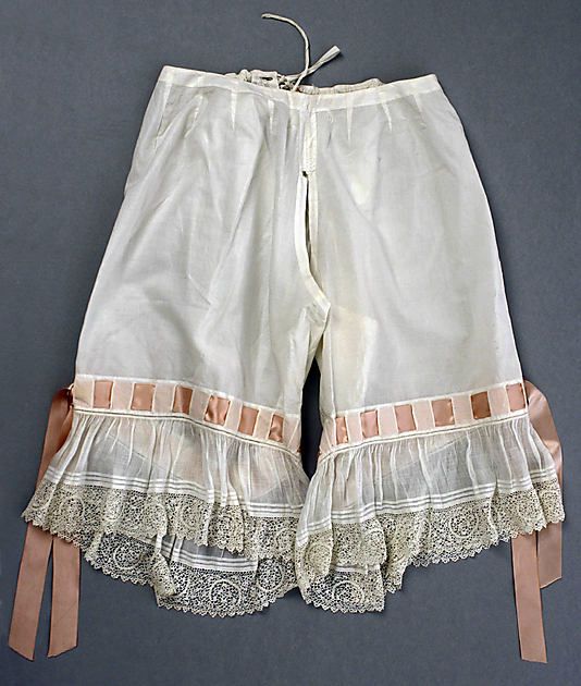 Kristin Holt | Victorian Ladies Underwear. Photograph of vintage Cotton Drawers, circa 1890. Photo courtesy of Pinterest.